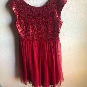 Peechless midi red dress juniors 16 mostly new condition ready to wear